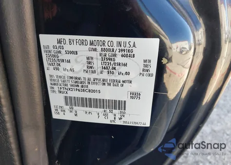 2003 Ford F-250 from USA, damaged, VIN 1FTNX21P63EC82015